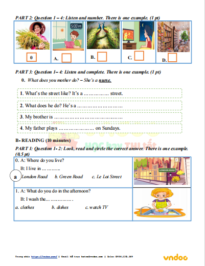 Đề thi học kì 2 lớp 4 môn Tiếng Anh Global Success