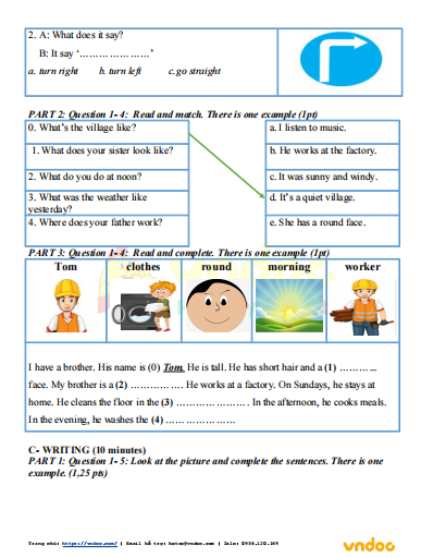 Đề thi học kì 2 lớp 4 môn Tiếng Anh Global Success