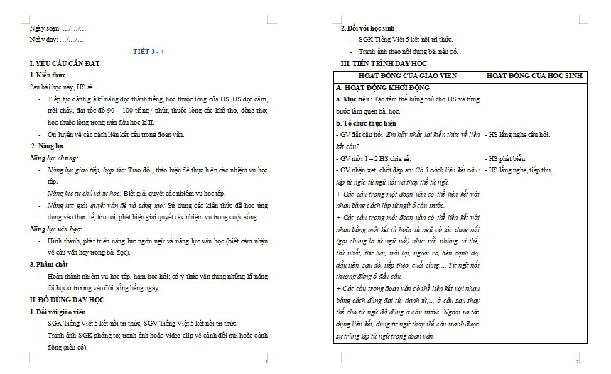 Ôn tập giữa học kì II (Tiết 3 + 4)