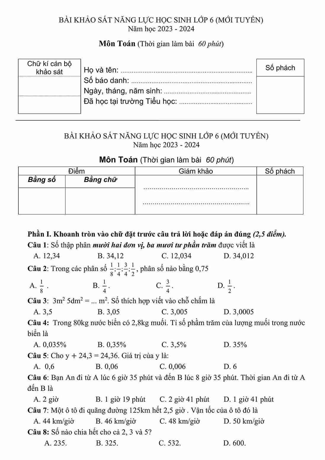 de kiem tra DGNL vao lop 6 mon toan 0*693814