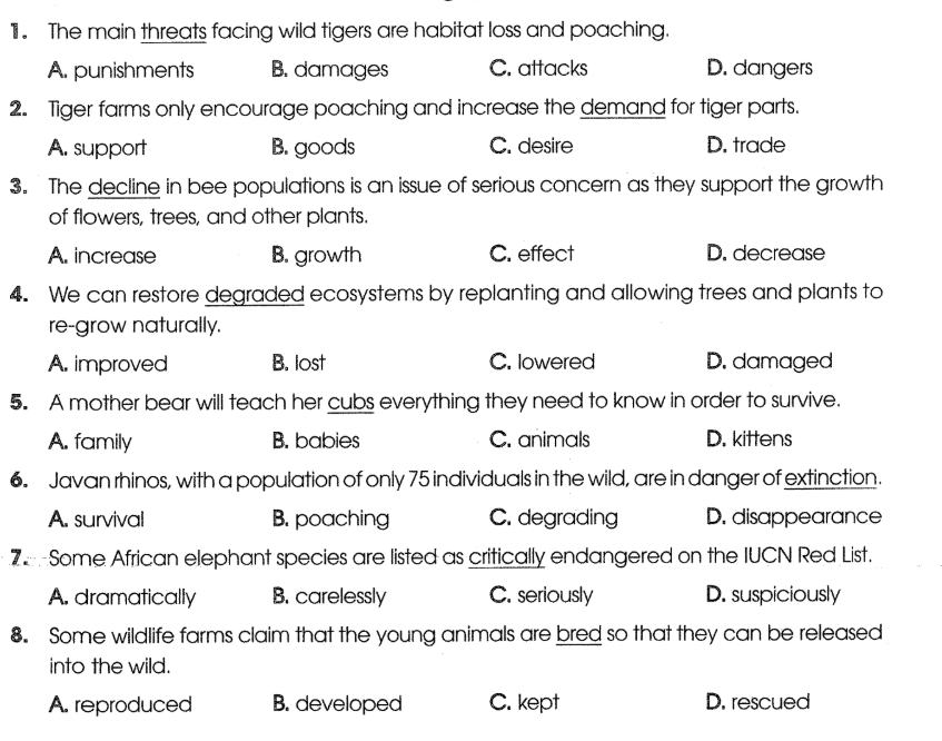 Sách bài tập Tiếng Anh 12 Global Success Unit 8 Vocabulary 