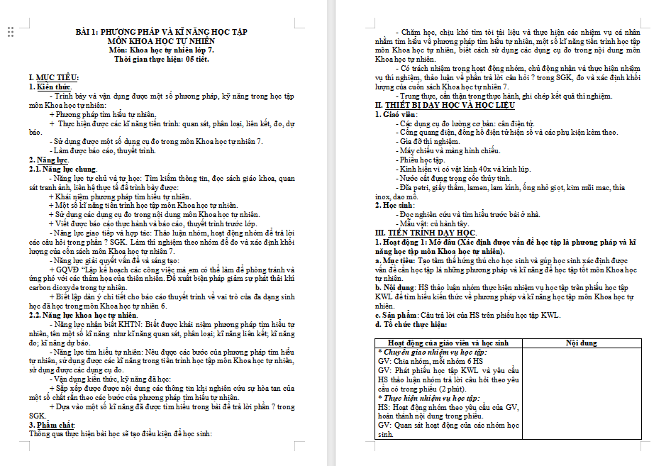 PowerPoint KHTN 7 Bài 1 Kết nối tri thức