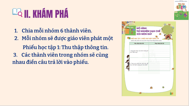 Mô hình thí nghiệm hạn chế xói mòn đất