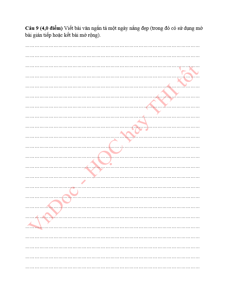 Đề thi vào 6 môn Tiếng Việt