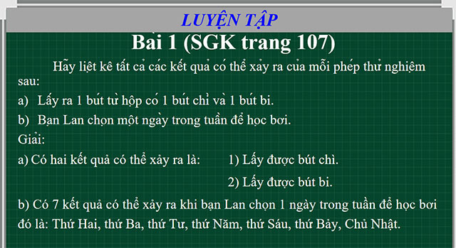 PowerPoint Toán 6 Phép thử nghiệm - Sự kiện