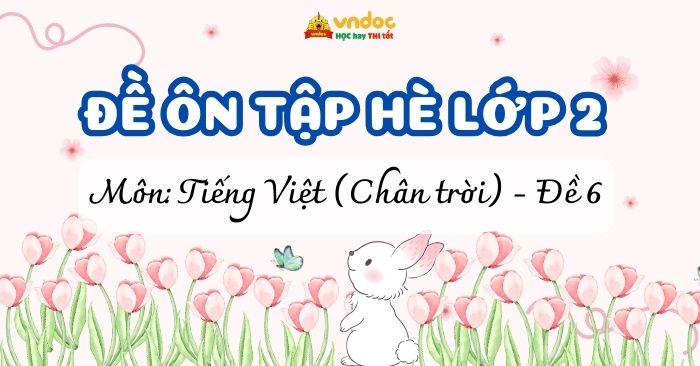 Bài tập hè lớp 2 lên lớp 3 môn Tiếng Việt Chân trời sáng tạo - Đề 6