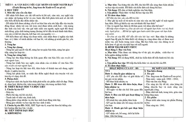 Giáo án Văn 6 Bài 1: Nếu cậu muốn có một người bạn