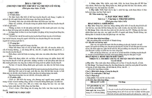 Giáo án Văn 6 Bài 1: Thánh Gióng