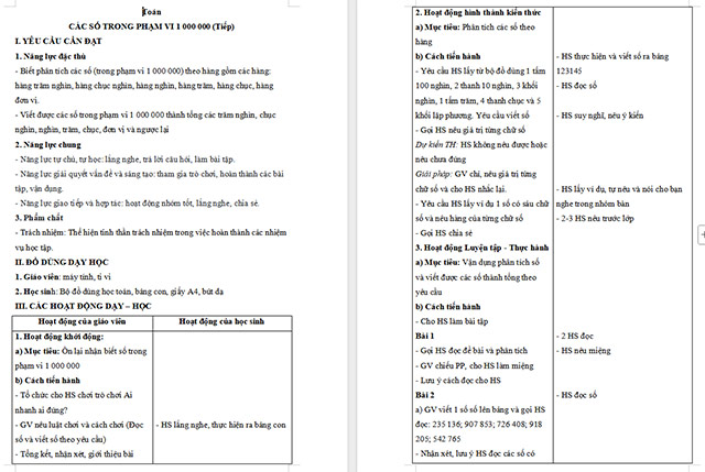 Giáo án Toán 4 Các số trong phạm vi 1 000 000 (tiếp theo)