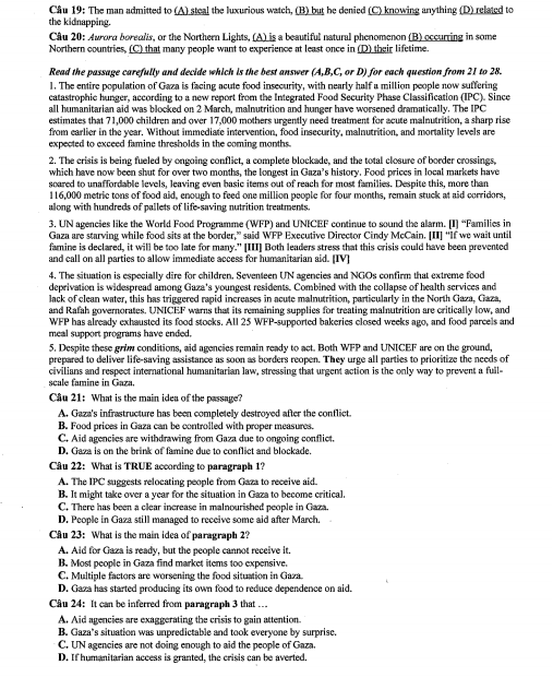 Đề thi vào lớp 10 Tiếng Anh Phổ thông năng khiếu HCM minh họa 2