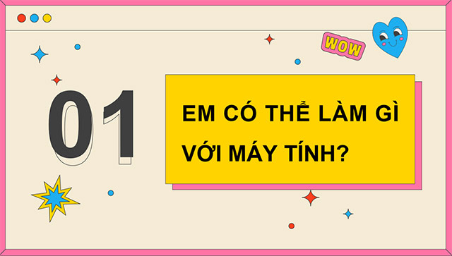 PowerPoint Tin học 5 Em có thể làm gì với máy tính?