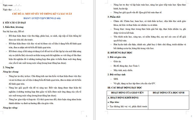 Giáo án Toán 5 Luyện tập chung