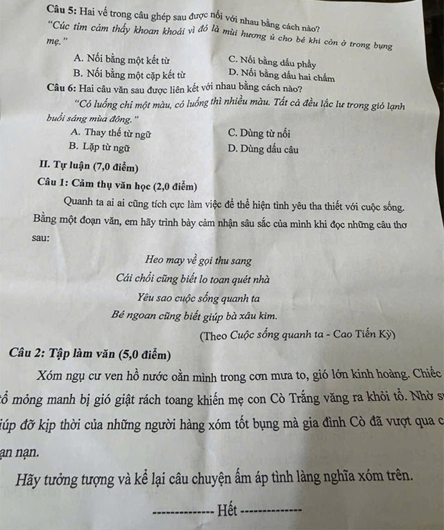 Đề thi vào lớp 6 trường THCS Trần Đăng Ninh năm 2025 - 2026