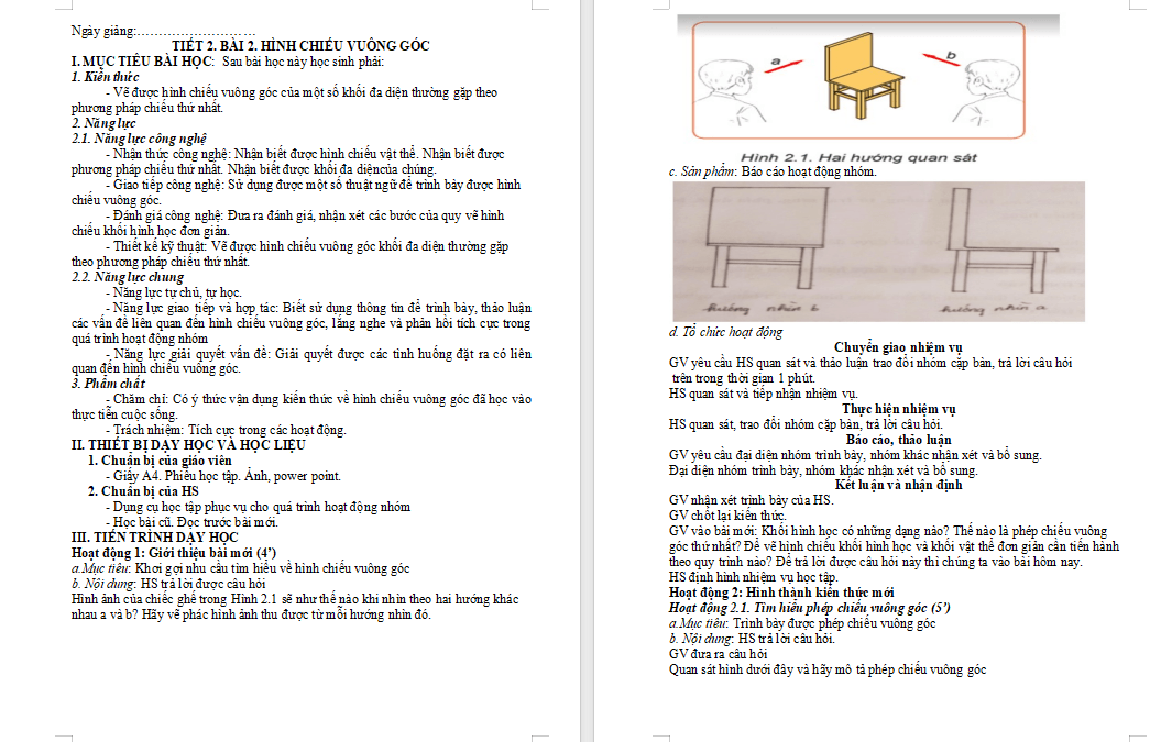 Hình chiếu vuông góc