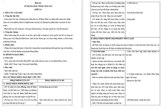 Giáo án Toán 5 Sử dụng máy tính cầm tay