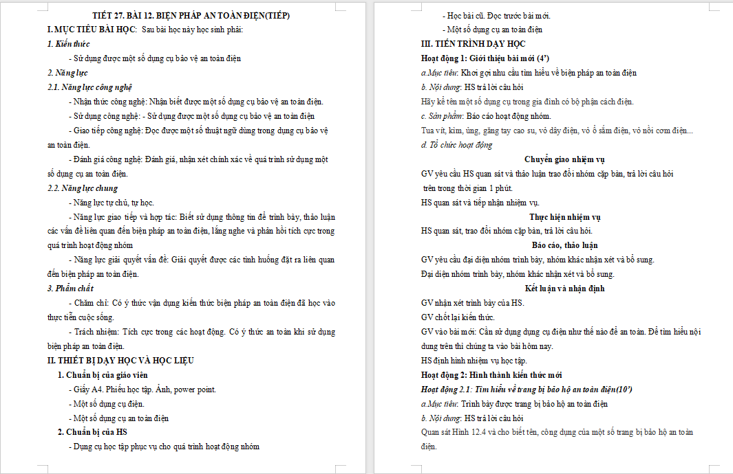 Biện pháp an toàn điện