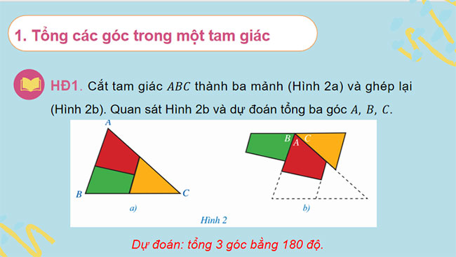 Tổng các góc của một tam giác