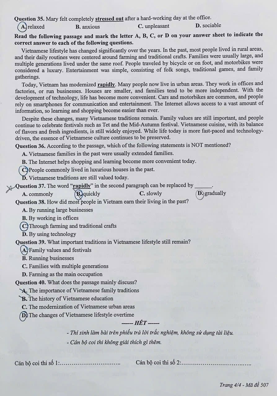 Đề thi tuyển sinh vào lớp 10 môn tiếng Anh Hải Phòng minh họa 4
