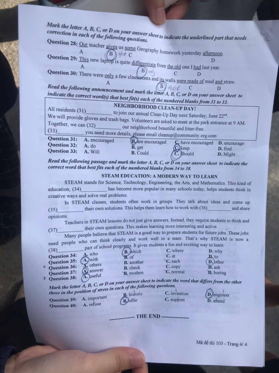 Đề thi tuyển sinh vào lớp 10 môn tiếng Anh Nghệ An Chính thức 2025 minh họa 1