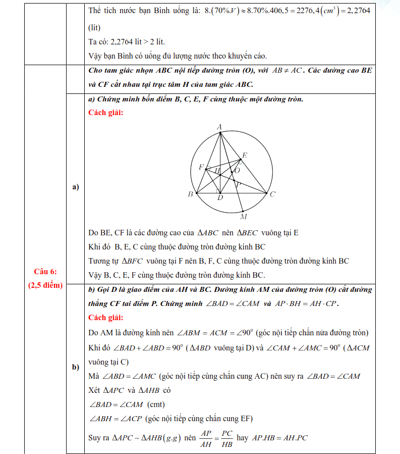 Đáp án đề thi vào lớp 10 môn Toán Khánh Hòa 2025