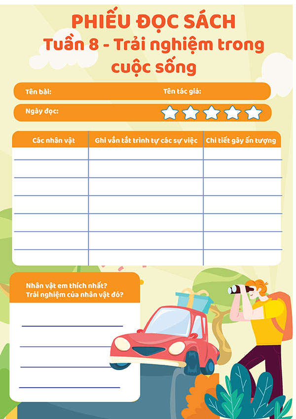 Phiếu đọc mở rộng Tiếng Việt lớp 4 Kết nối tri thức