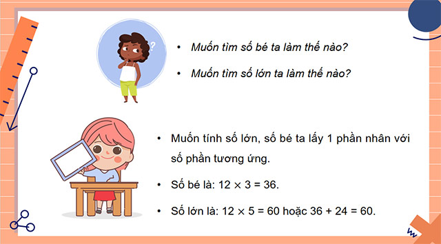 PowerPoint Toán 5 Tìm hai số khi biết hiệu và tỉ số của hai số đó