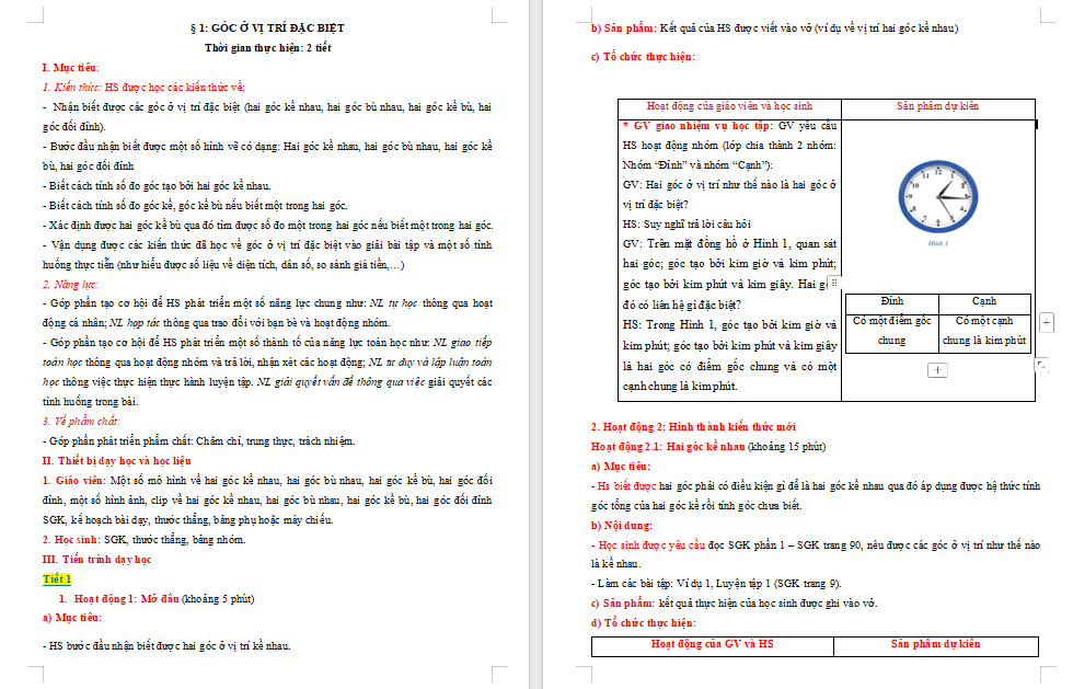 Góc ở vị trí đặc biệt