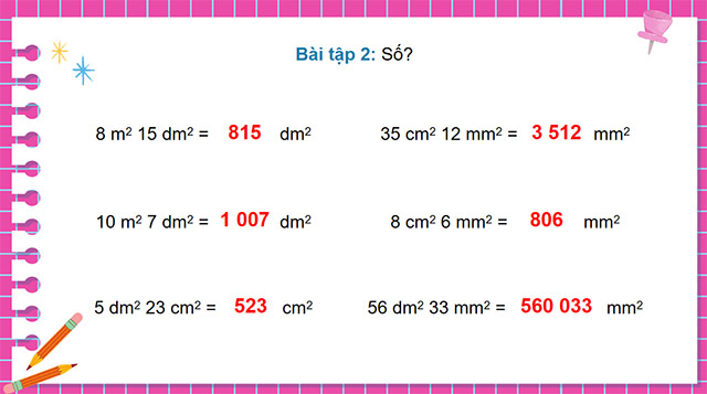 PowerPoint Toán 5 Ôn tập về các đơn vị đo diện tích đã học
