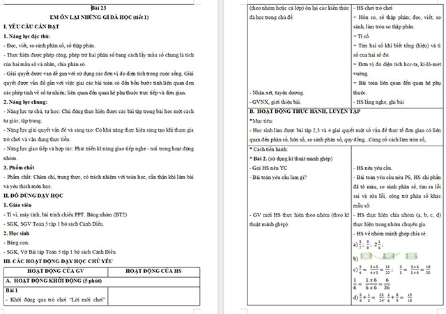 Toán 5 Em ôn lại những gì đã học