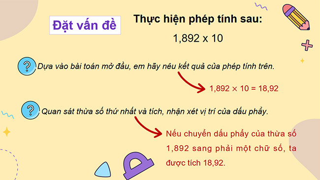 PowerPoint Toán 5 Nhân một số thập phân với 10, 100, 1000,.…