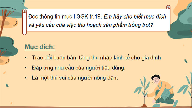 Thu hoạch sản phẩm trồng trọt