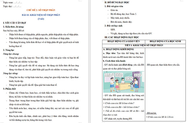Toán 5 Khái niệm số thập phân