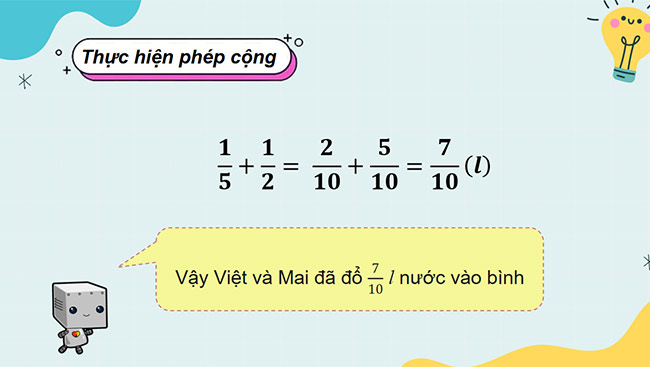 PowerPoint Toán 5 Cộng, trừ hai phân số khác mẫu số