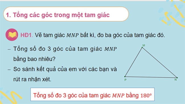 Tổng các góc trong một tam giác