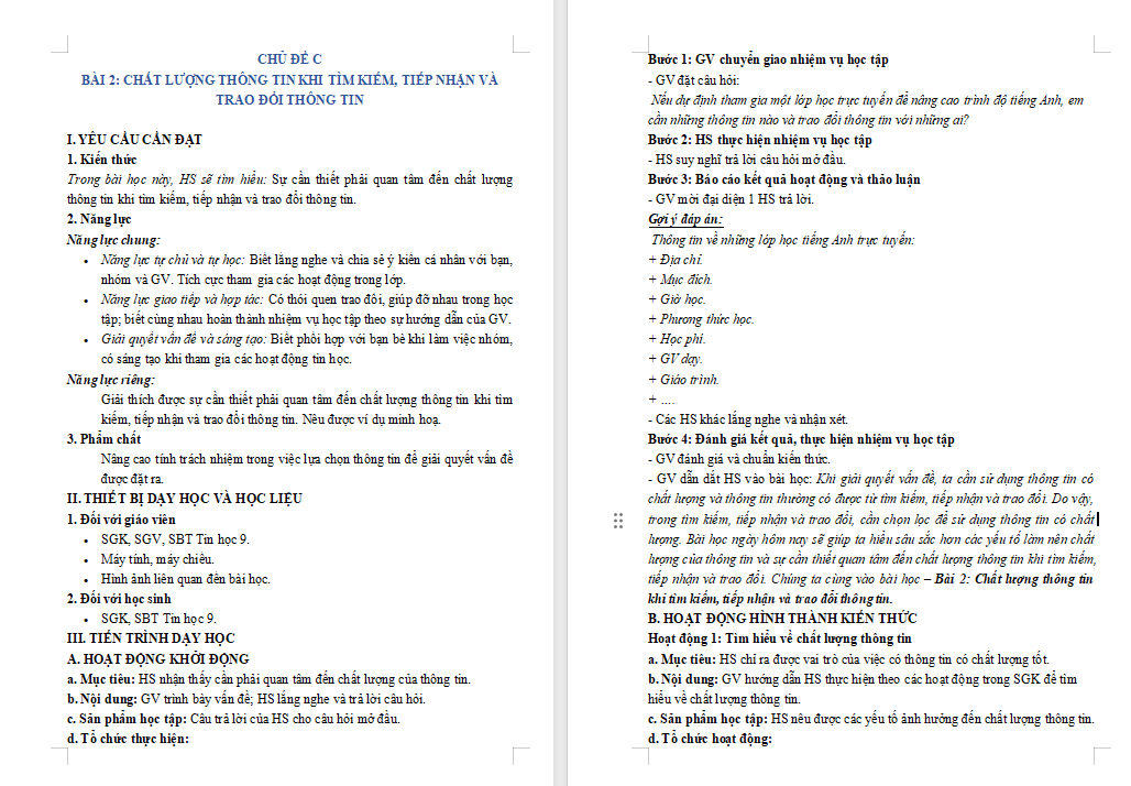 PowerPoint Tin học 9 Chủ đề C Bài 2