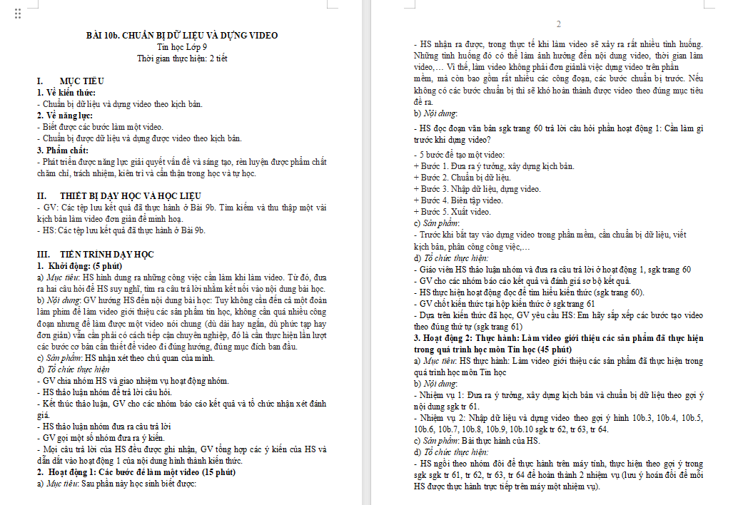 Chuẩn bị dữ liệu và dựng video