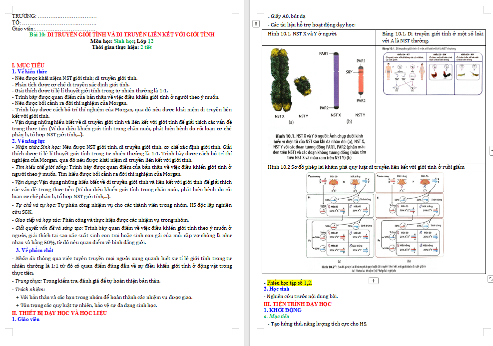 Di truyền giới tính và di truyền liên kết với giới tính