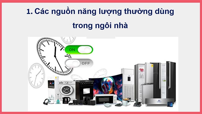 PowerPoint Công nghệ 6 Bài 2: Sử dụng năng lượng trong gia đình