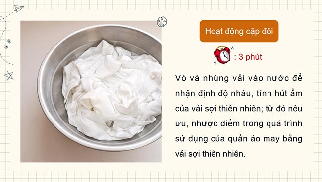 PowerPoint Công nghệ 6 Bài 6: Các loại vải thường dùng trong may mặc