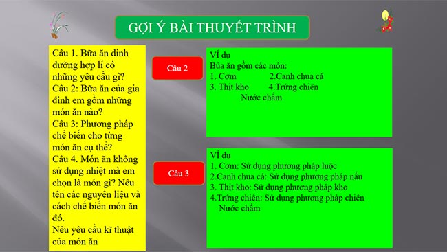 PowerPoint Công nghệ 6 Dự án 2: Món ăn cho bữa cơm gia đình