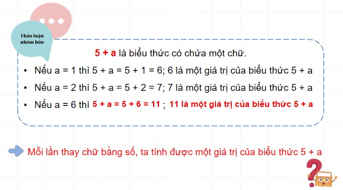 PowerPoint Toán 4 Biểu thức có chứa chữ