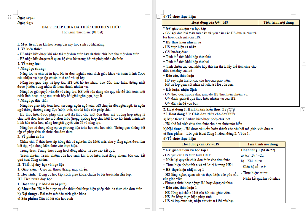 Giáo án PowerPoint Toán 8 Bài 5