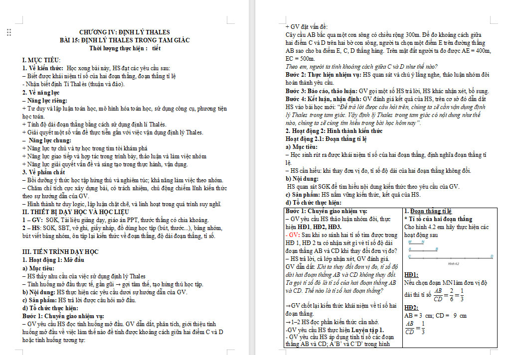 Định lí Thalès trong tam giác 