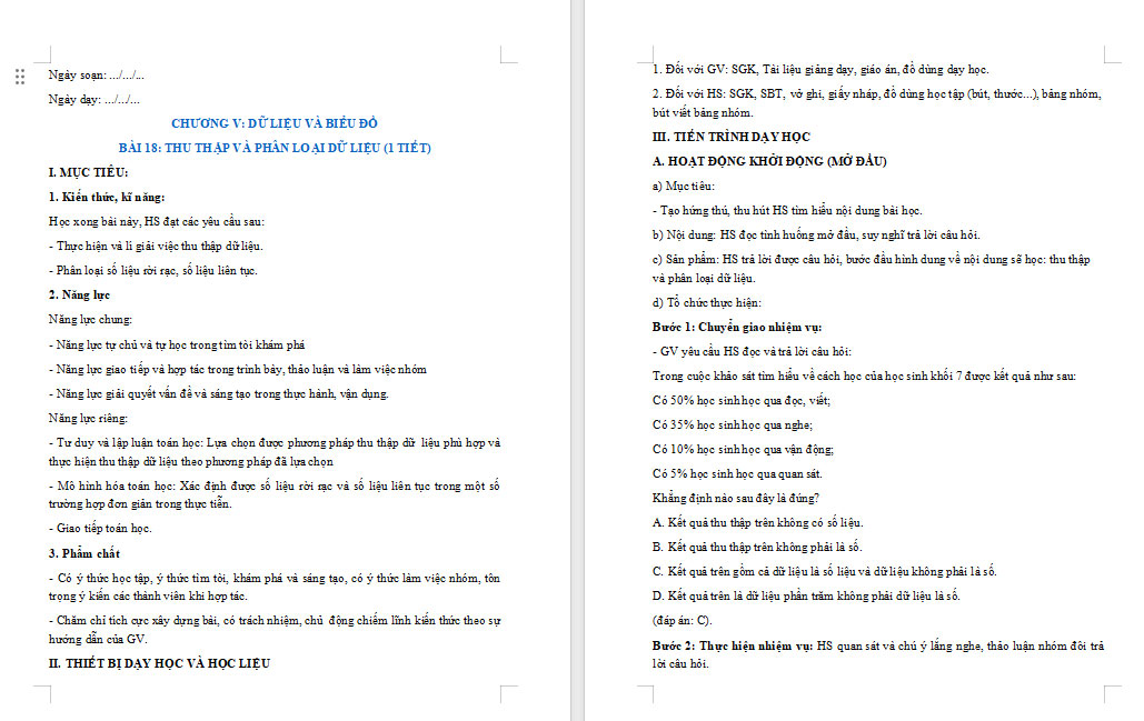 Thu thập và phân loại dữ liệu 