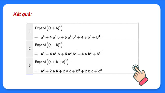 Thực hiện tính toán trên đa thức với phần mềm GeoGebra