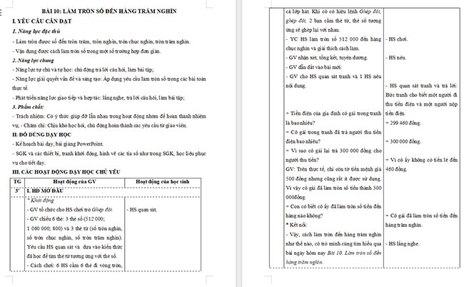 Giáo án Toán 4 Làm tròn số đến hàng trăm nghìn