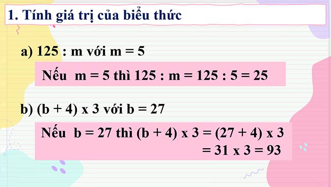 PowerPoint Toán 4 Biểu thức chứa chữ
