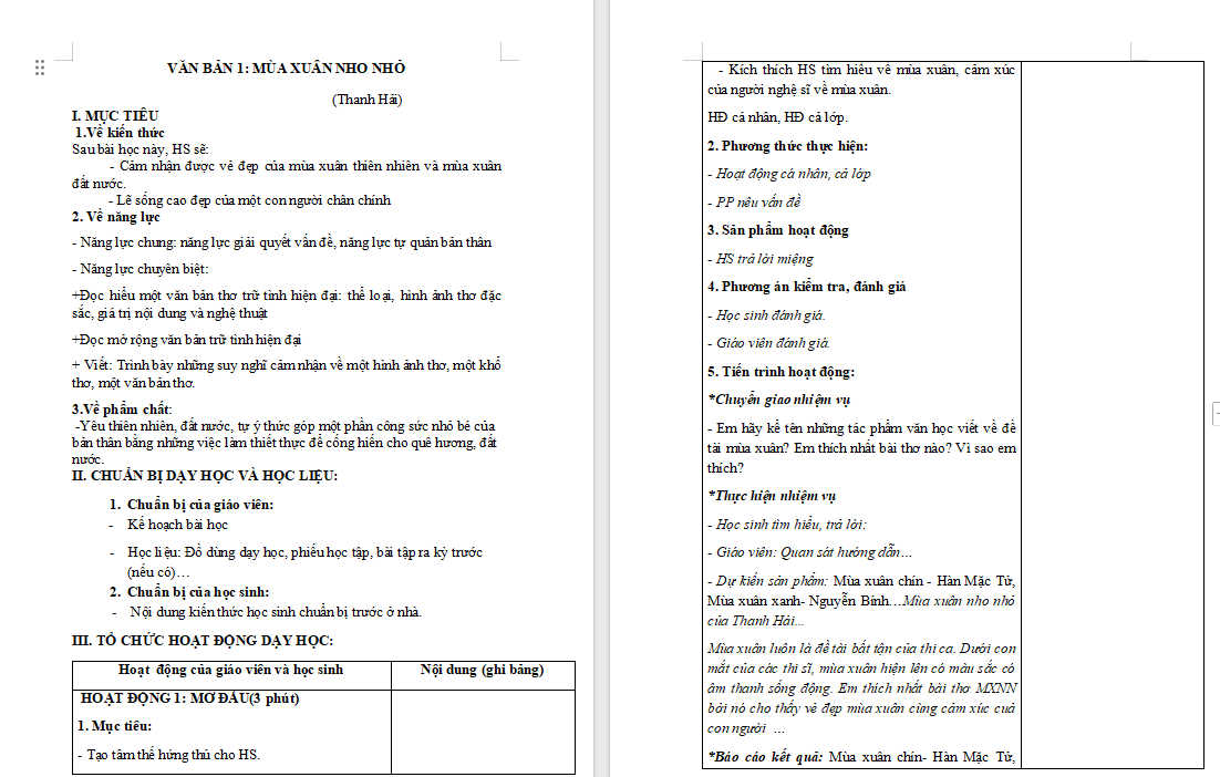  Mùa xuân nho nhỏ