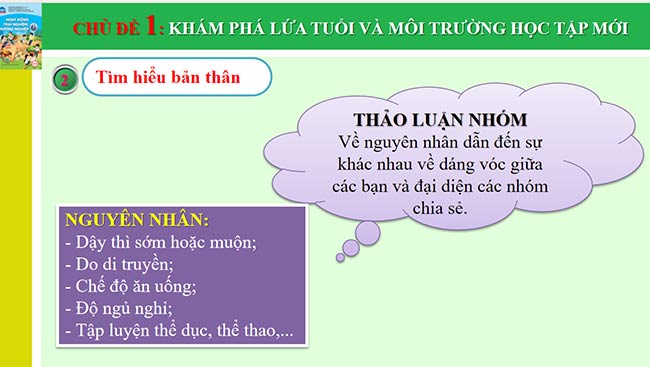 PowerPoint Hoạt động trải nghiệm 6: Khám phá lứa tuổi và môi trường học tập mới