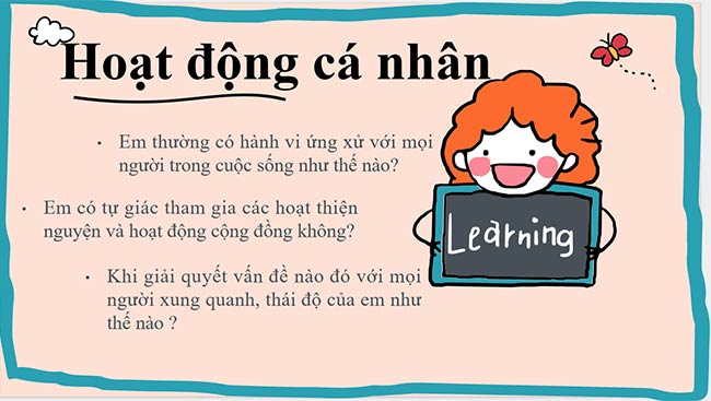 PowerPoint Hoạt động trải nghiệm 6: Đức tính đặc trưng của em